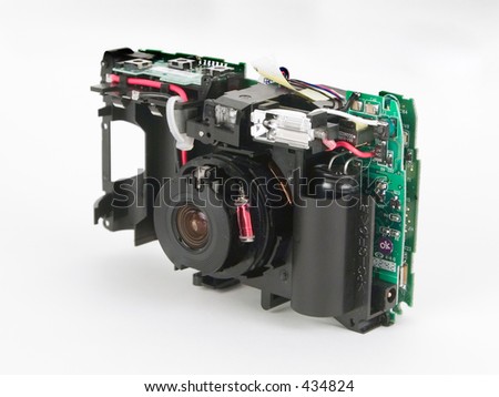 A digital camera with the case taken off