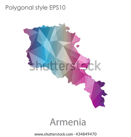 Armenia map in geometric polygonal style.Abstract gems triangle,modern design background.Vector illustration EPS10