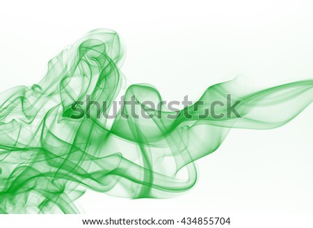 Green smoke abstract on white background