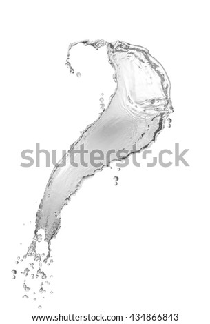 Water splash isolated on the white background.