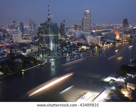 Night view of  Bangkok (large format photography)