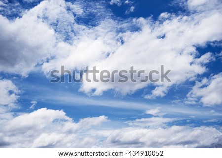 White clouds in the blue sky. blue sky background