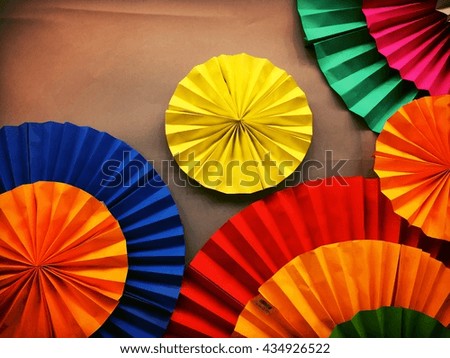 Colorful Paper fan craft 