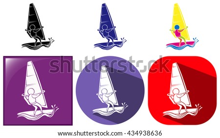 Sport icon design for sailing illustration
