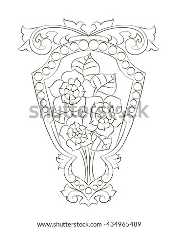 Vector scroll. Decorative design element filigree. Ornament engraving floral antique style.
