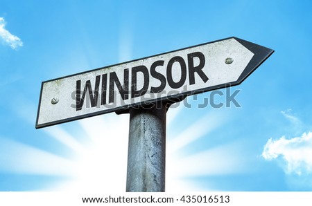 Windsor direction sign in a concept image