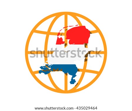 Netherlands circle globe image vector icon logo