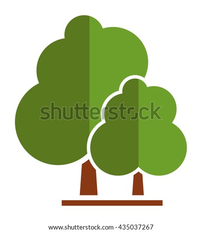 summer tree icon for parkland or garden symbol