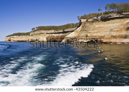 Cliffs in Pictured Rocks National Lakeshore, Michigan.