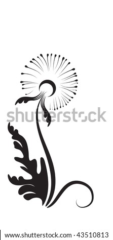 silhouette of dandelion. vector illustration