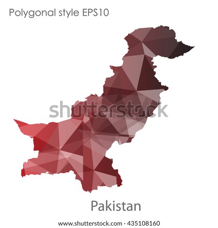 Pakistan map in geometric polygonal style.Abstract gems triangle,modern design background.Vector illustration EPS10