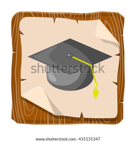 Graduation cap colorful icon