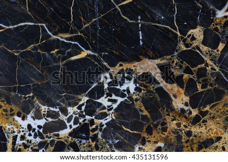Gold yellow and white patterned natural of Dark gray marble texture background, abstract background