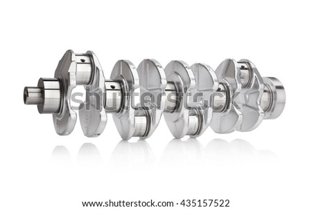 engine crankshaft on white Royalty-Free Stock Photo #435157522