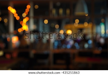 blur dark bar or cafe at night  Royalty-Free Stock Photo #435251863