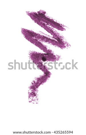 Purple color lipstick stroke on background