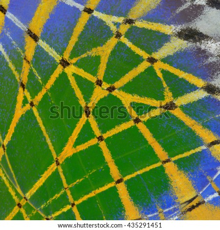 Beautiful fine green background with crossing yellow lines, exotic texture