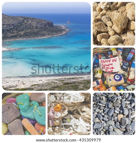 Collage of Crete (Greece) images - travel background (my photos)