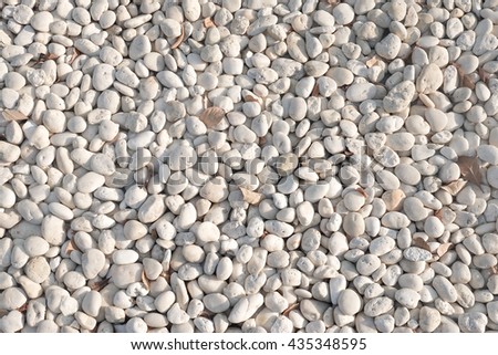 Pattern of white small stone, pebble for background