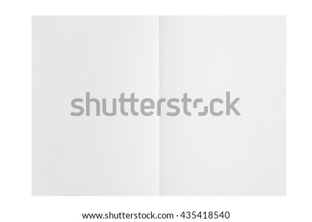 isolated closeup sheet of paper folded in two with white background