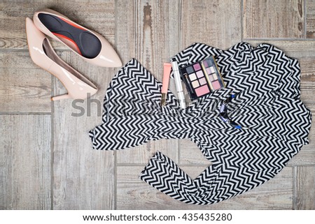 Aerial view of woman's fashion with accessories