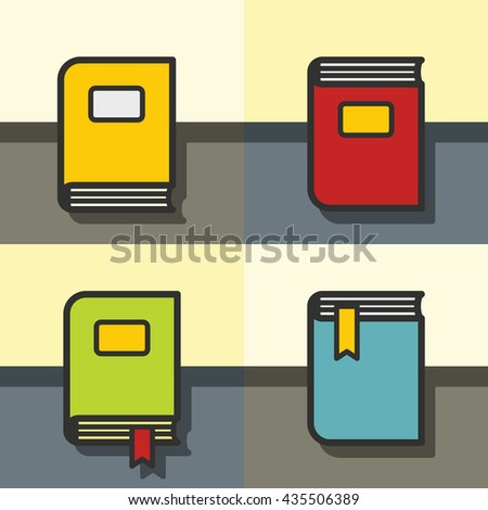Book on the table in flat style with shadow vector illustration