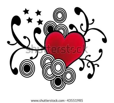 vector illustration of abstract grunge heart symbol