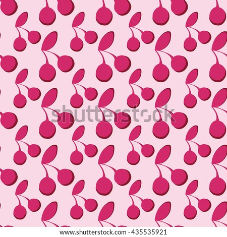 Seamless vector berry pattern. Hand drawn elements.
