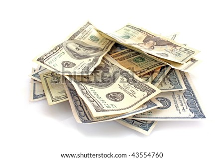 dollars on white background