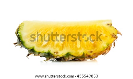 Slice of pineapple isolated on the white background.