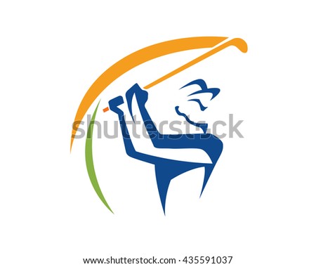 Modern Golf Logo - Swing Golf Symbol