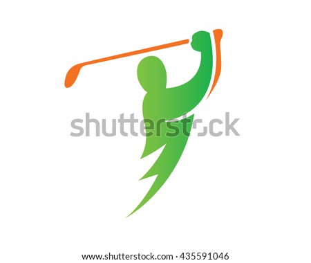 Modern Golf Logo - Green Lightning Golf