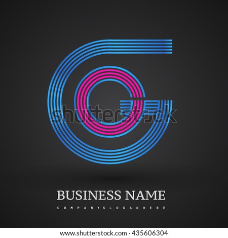 Letter OG or GO linked logo design circle G shape. Elegant blue and red colored, symbol for your business name or company identity.