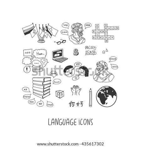 Language icon set