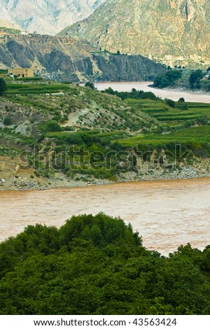 bend of the jinsha river Royalty-Free Stock Photo #43563424