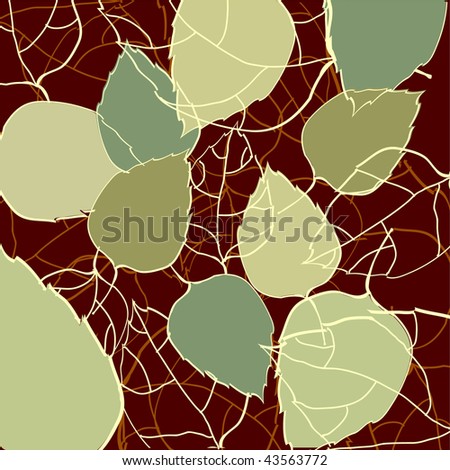 Illustration with stylized autumn leaves