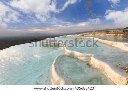 The beautiful pools in Pamukkale ,Turkey