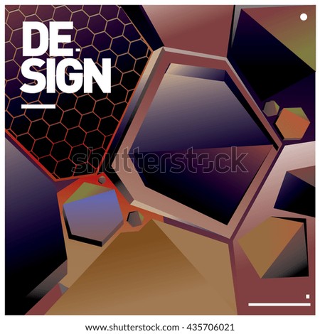 Vector Illustration Modern colorful background material design with hexagon shape