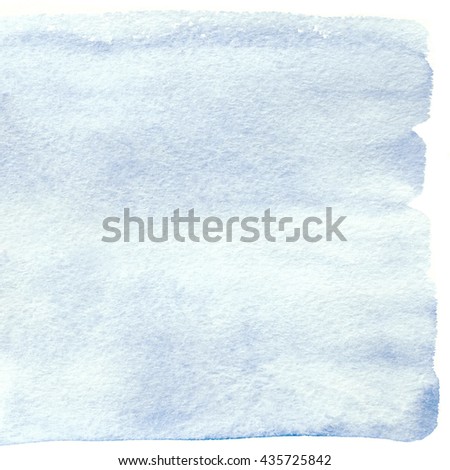 Serenity square watercolor banner. Trend blue watercolor background isolated on white
