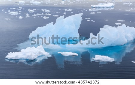 Small icebergs near Antarctica