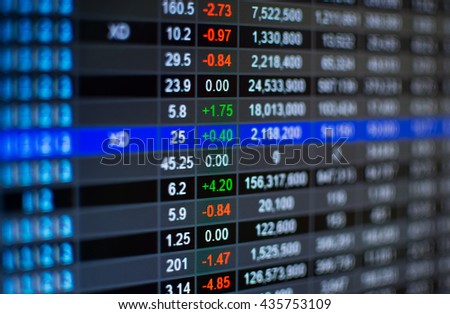 Stock market chart,Stock market data on LED display concept
