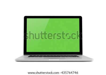 Conceptual workspace, Laptop isolated blank screen with clipping path.