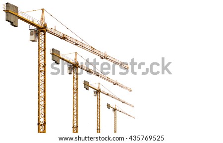 old crane hoisting isolate on white backgrounds