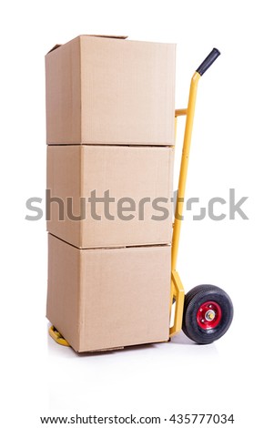 Shipping cart isolated on the white background