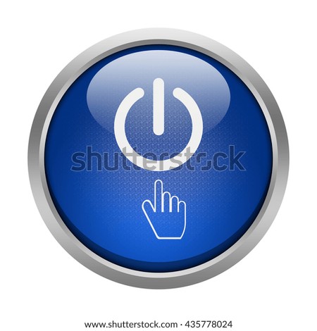 Start (power icon) glossy round button