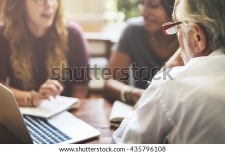 Friends Working Discussion Meeting Sharing Ideas Concept Royalty-Free Stock Photo #435796108