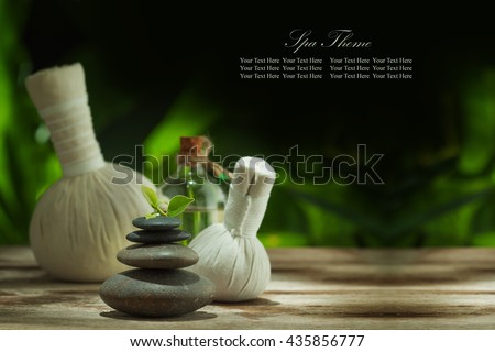 view of spa theme objects on color back. Banner, extra space for your text. Royalty-Free Stock Photo #435856777