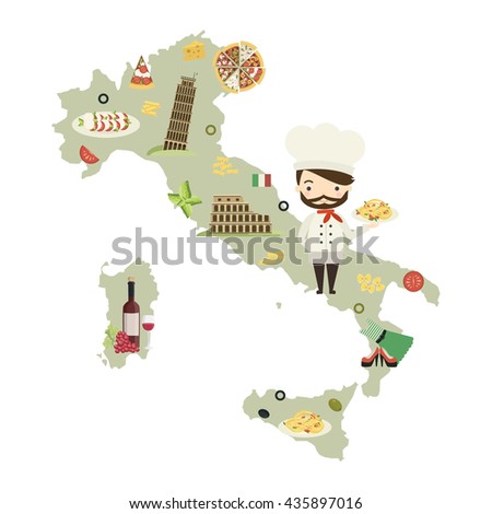 Italy. Italian culture. Vector illustration. Tourism, Traveling