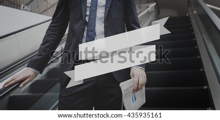 Business Man Escalator Frame Graphic Concept