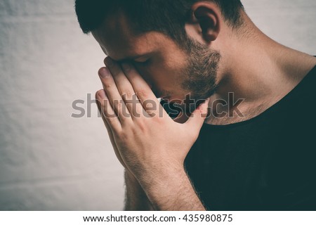 Prayer. Man. Royalty-Free Stock Photo #435980875